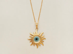 ILIOS necklace — gold - blue eye