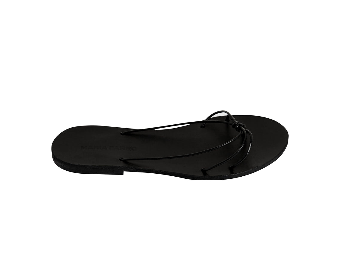 WINONA slide — black leather – MARIA FARRO