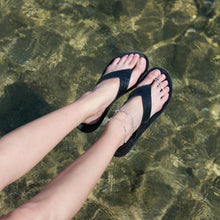 MILA flip flop — black croc leather
