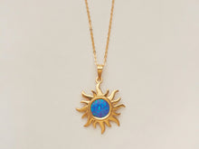 ILIOS necklace gold - blue opal
