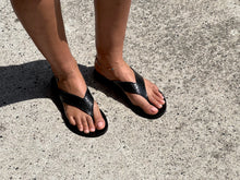 LIMITED EDITION — MILA flip flop — black croc leather