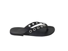 MERA flip flop — black leather