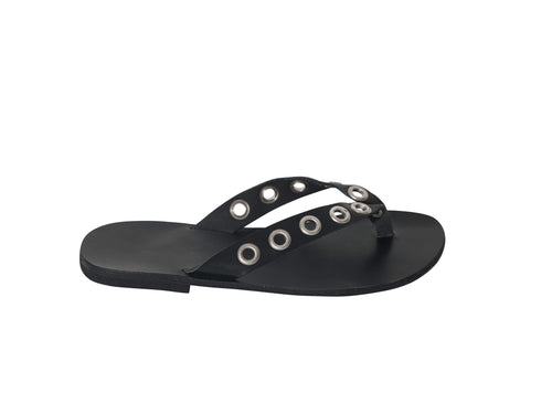 MERA flip flop — black leather