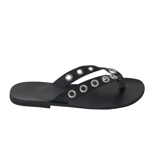 MERA flip flop — black leather