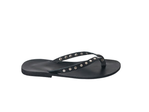 HYDRA flip flop — black leather