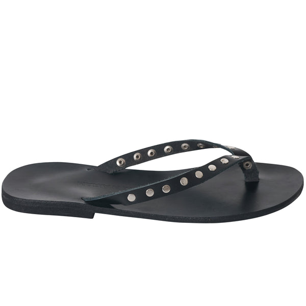 HYDRA flip flop — black leather