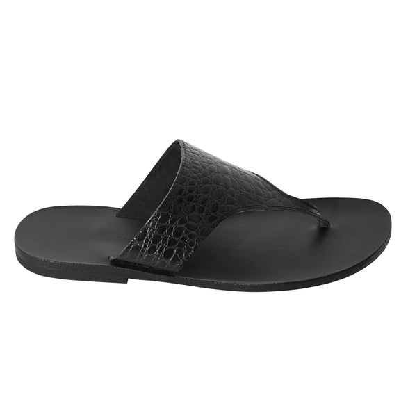 LIMITED EDITION — RAYA flip flop — black croc leather