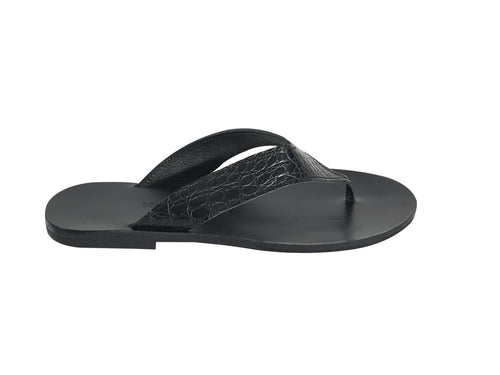LIMITED EDITION — MILA flip flop — black croc leather