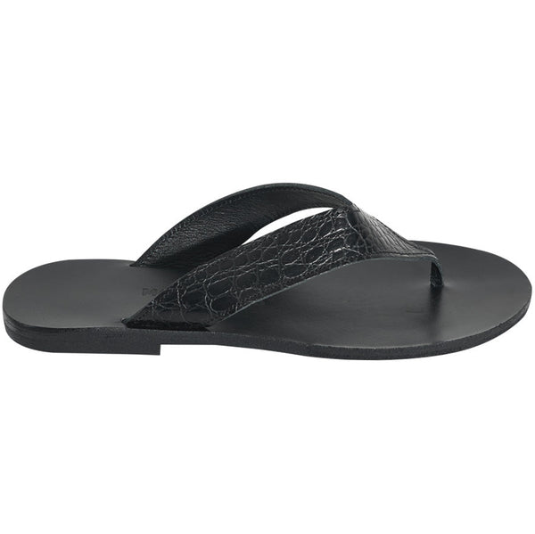 LIMITED EDITION — MILA flip flop — black croc leather