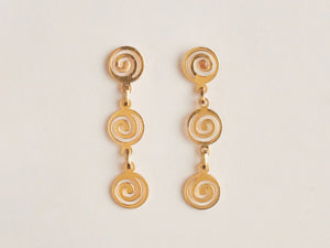 Spiral drop studs— gold