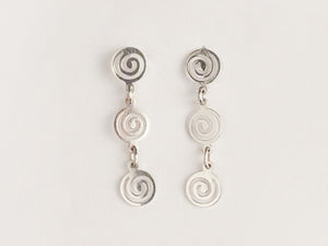 Spiral drop studs— silver