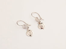 Swirl drop earrings - silver