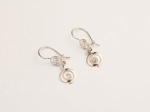 Swirl drop earrings - silver