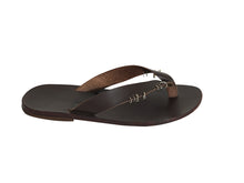 ALEXA flip flop — dark brown leather customised