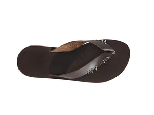 ALEXA flip flop — dark brown leather customised