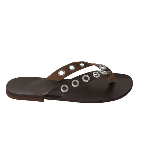 MERA Flip Flops - Brown Leather