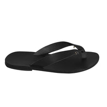 PETRA Flip Flop - Black Leather Customised