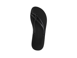 NESTRA flip flops — black leather