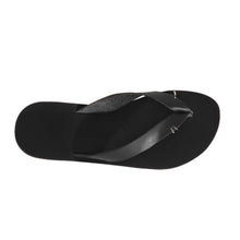 PETRA Flip Flop - Black Leather Customised