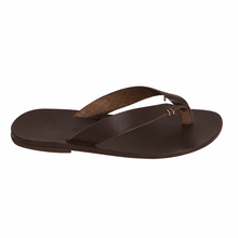 PETRA Flip Flop - Dark Brown Leather Customised