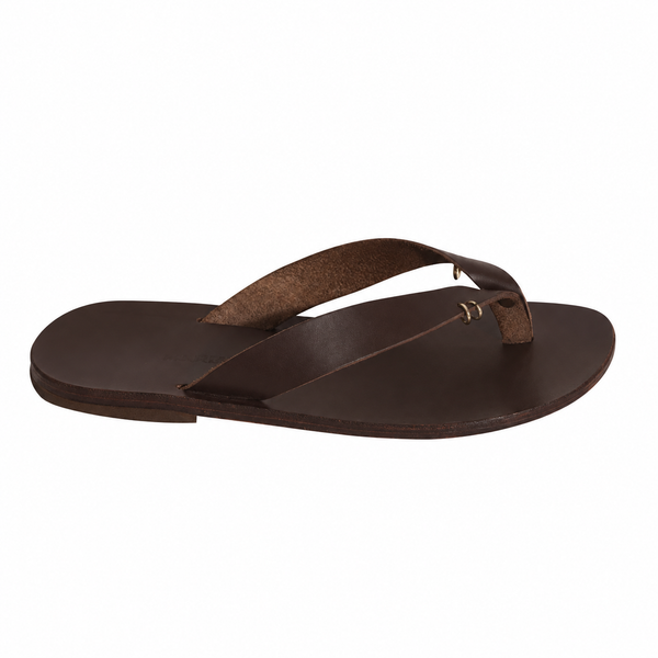 PETRA Flip Flop - Dark Brown Leather Customised