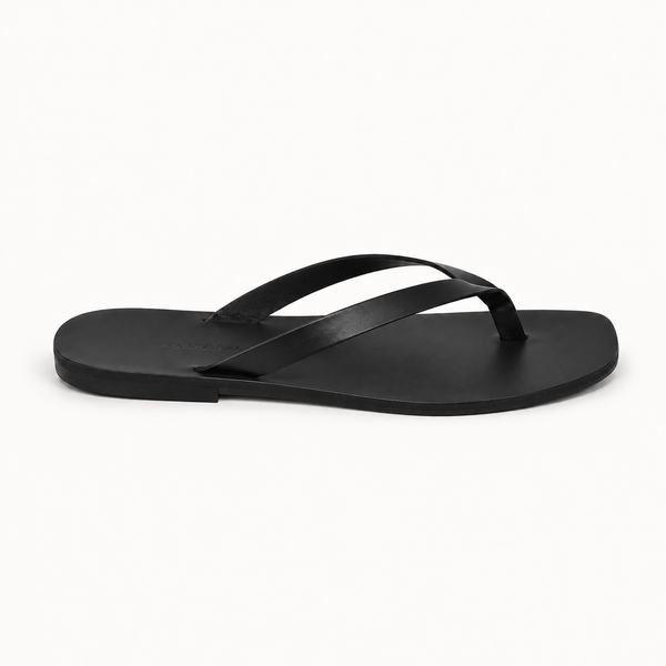 SAPPHO flip flops — black leather