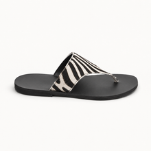 RAYA Zebra Leather Flip Flops