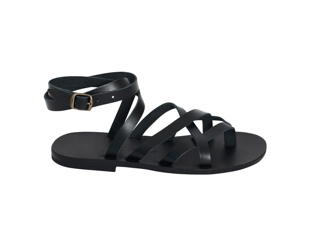 DELPHI sandal — black leather – MARIA FARRO