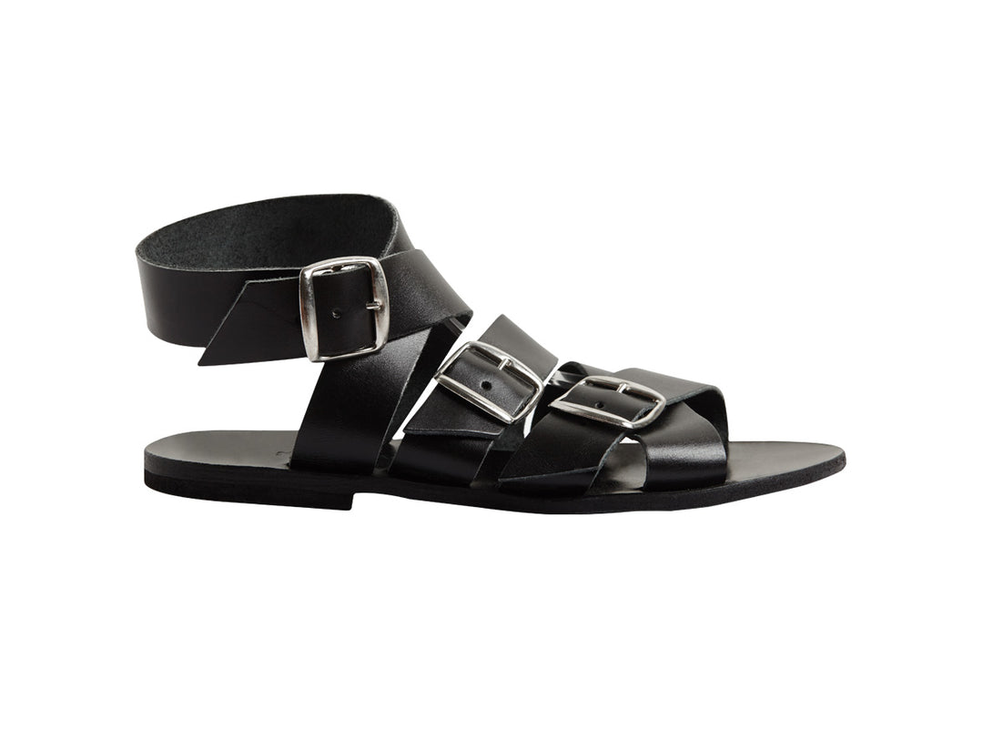 HERA sandal — black leather – MARIA FARRO
