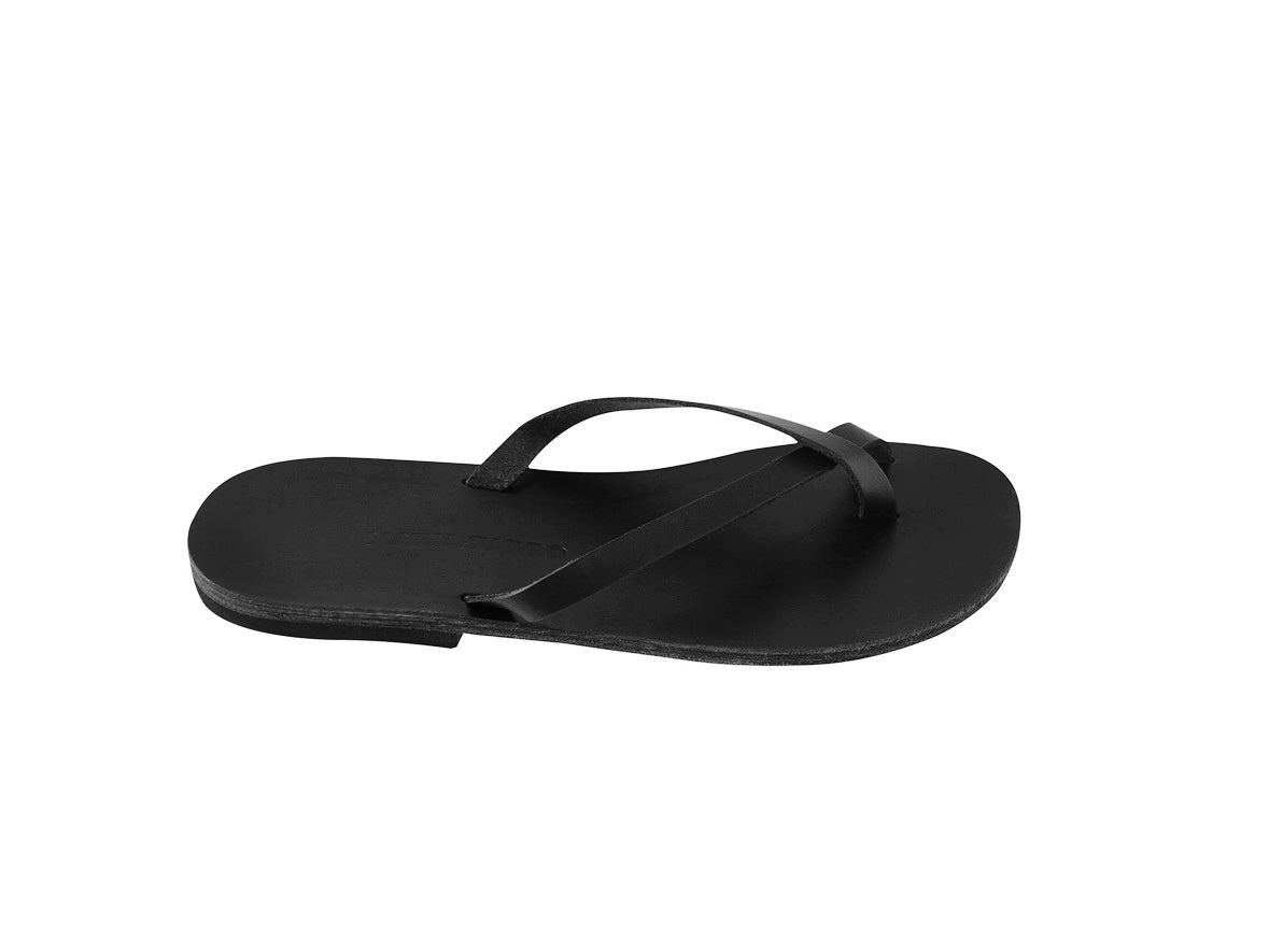 VAI flip flop — black leather – MARIA FARRO