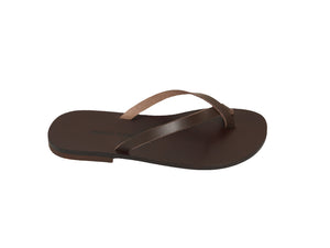 VAI flip flop — dark brown leather