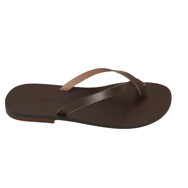 VAI flip flop — dark brown leather